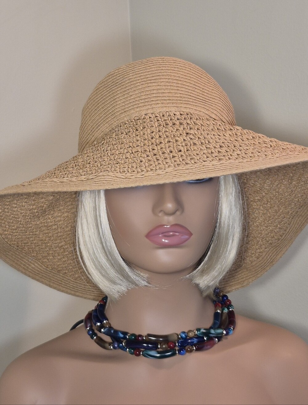 Wide Brim Floppy Packable Straw Hat J Crew Beack Sun Travel Resort Vacation